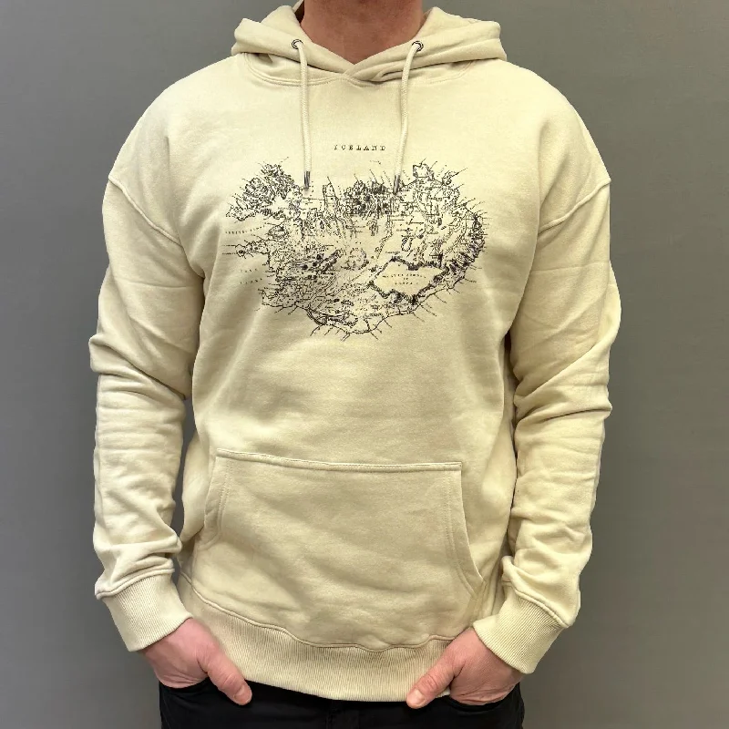 Unisex Hoody - Iceland Map - Beige