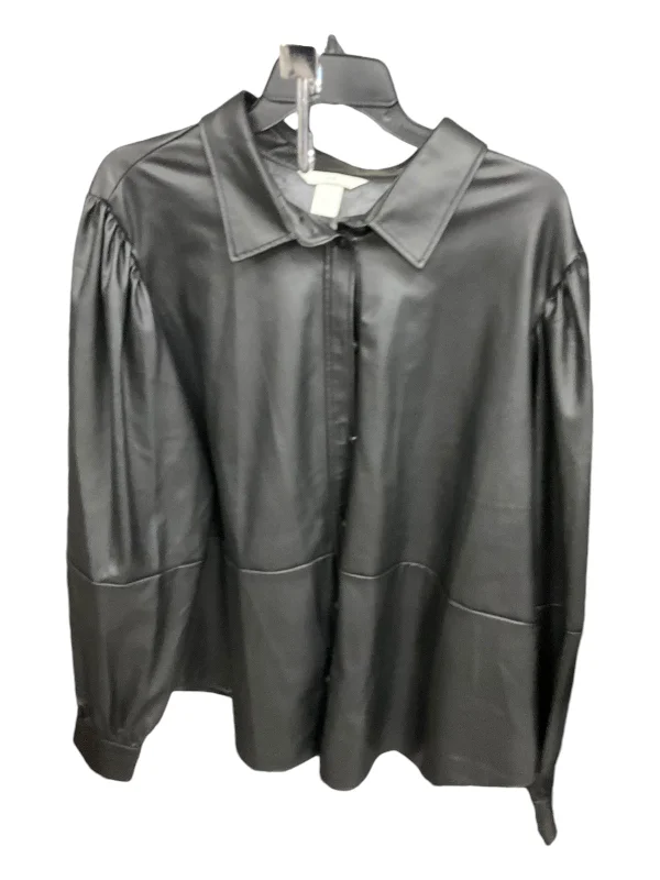 Jacket Shirt By H&m In Black, Size: 2x