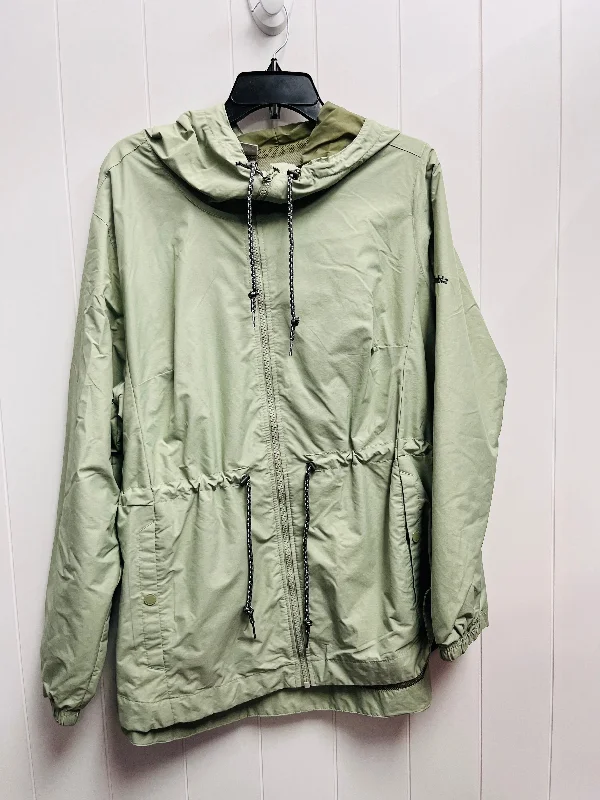 Jacket Windbreaker By Columbia In Green, Size: 1x