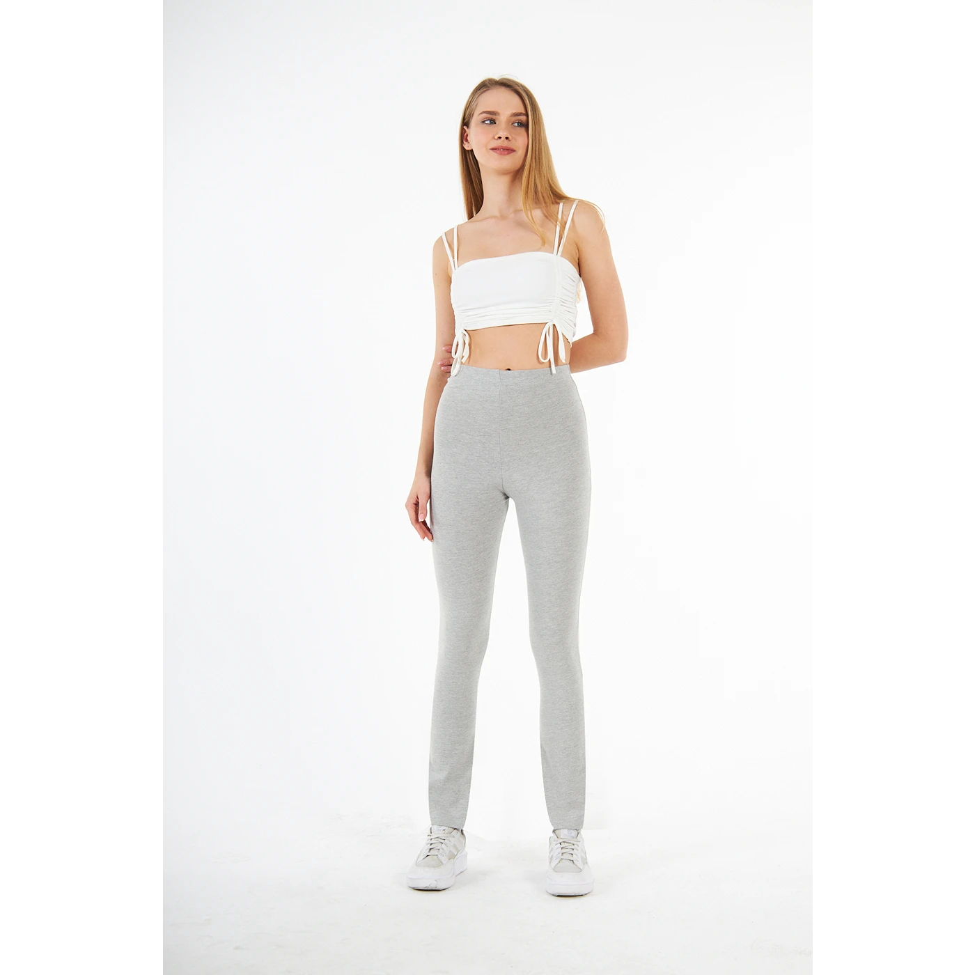 Grey Cotton Jersey Leggings